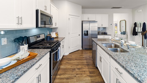 Hayden Model Kitchen with White Cabinets and Island