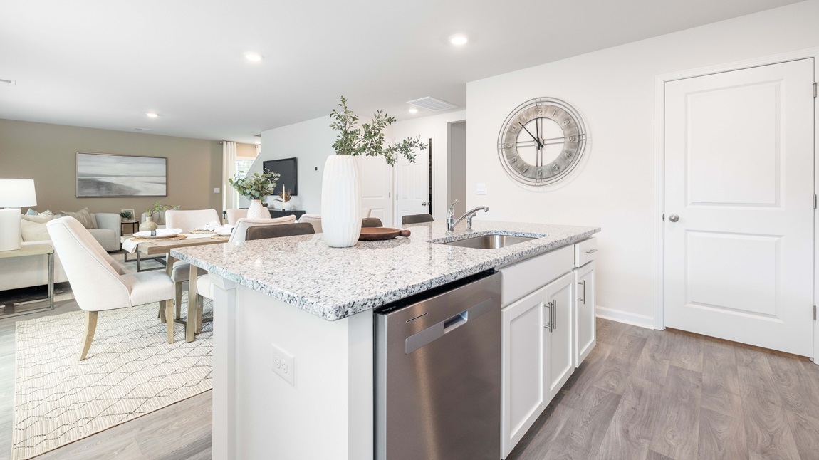 open kitchen and island