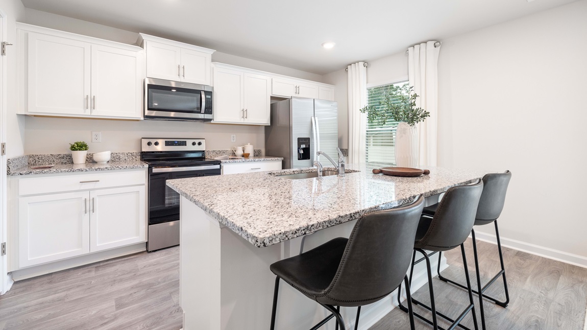 open kitchen and island