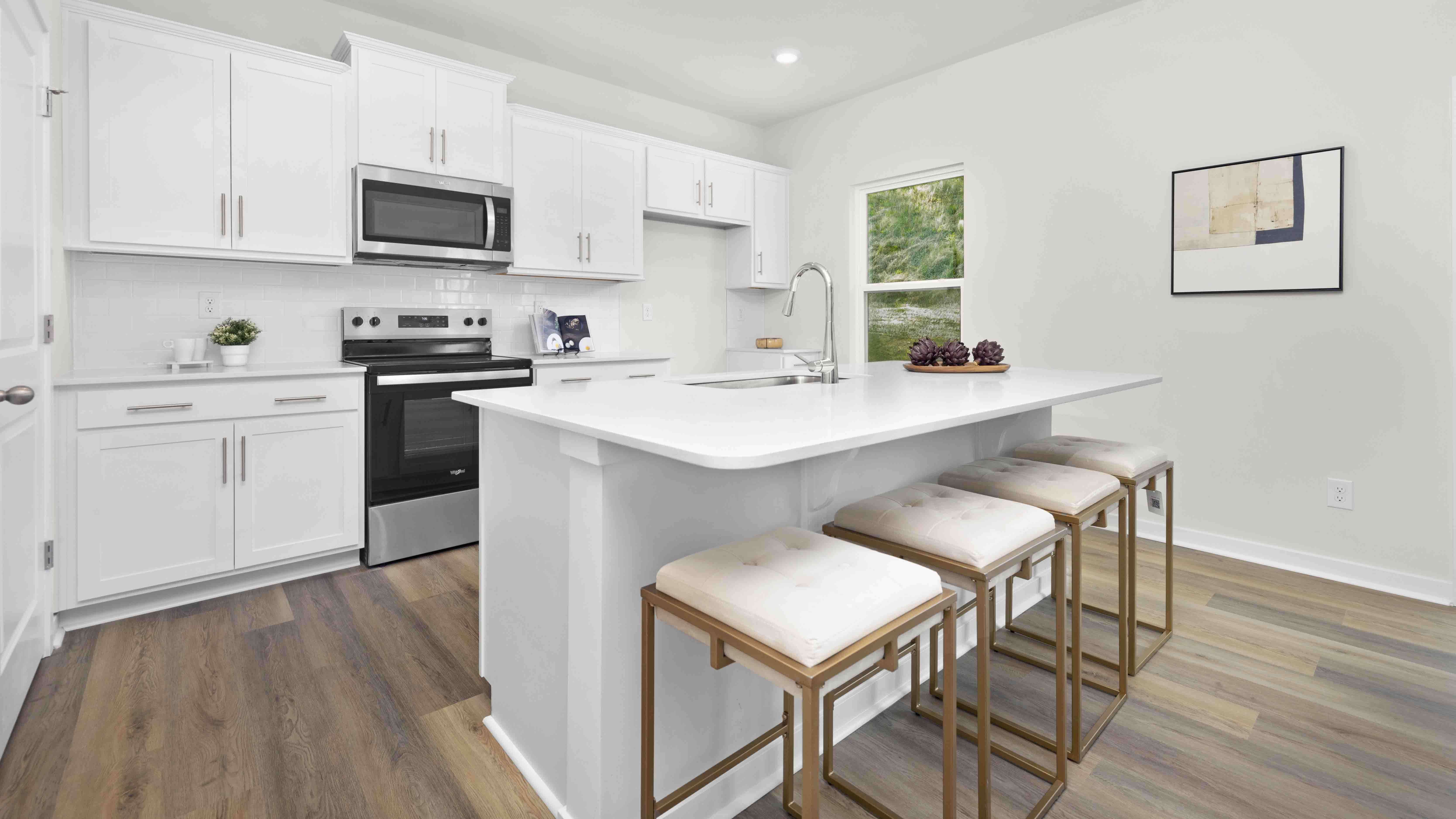 open kitchen and island