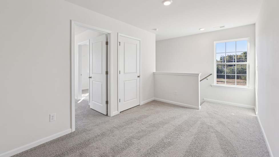 Upstairs landing with carpet