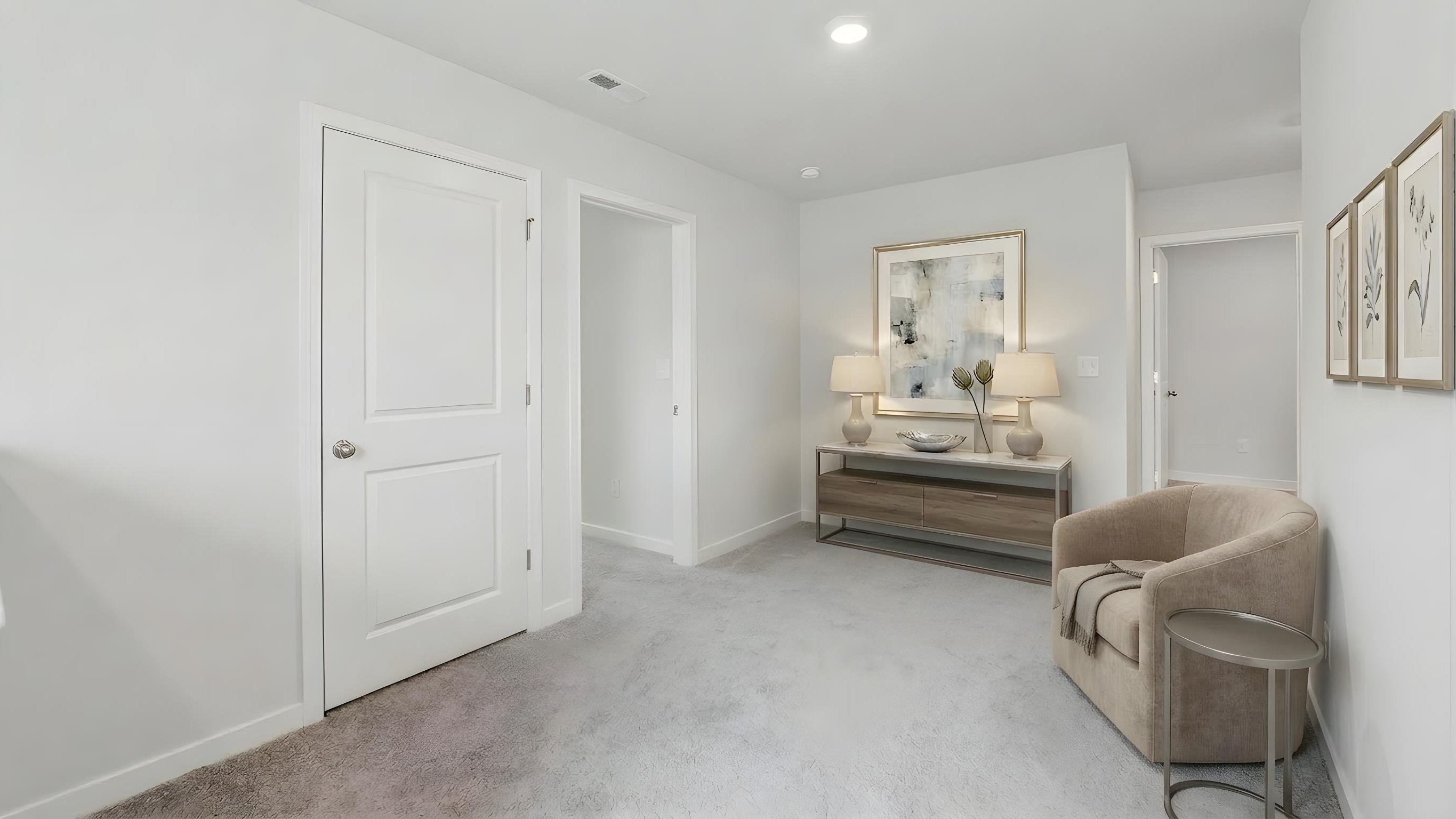 Upstairs landing with carpet