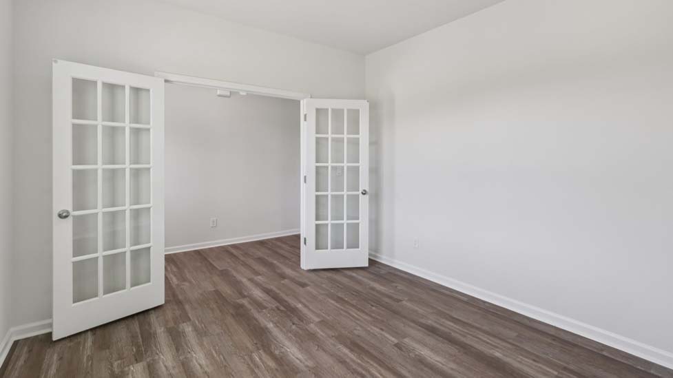 flec or office space with french doors and large window