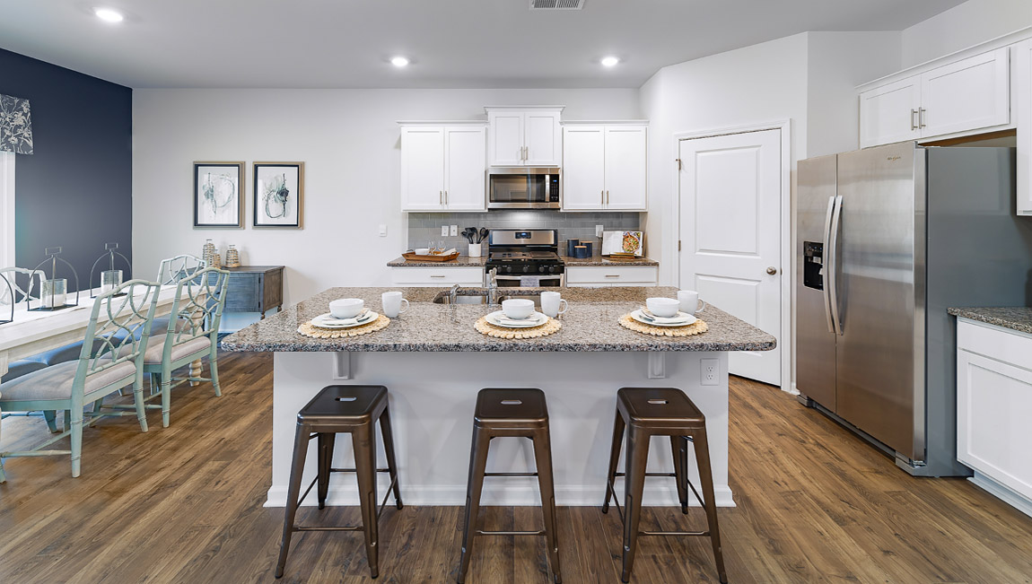 Hayden Model Kitchen with White Cabinets and Island