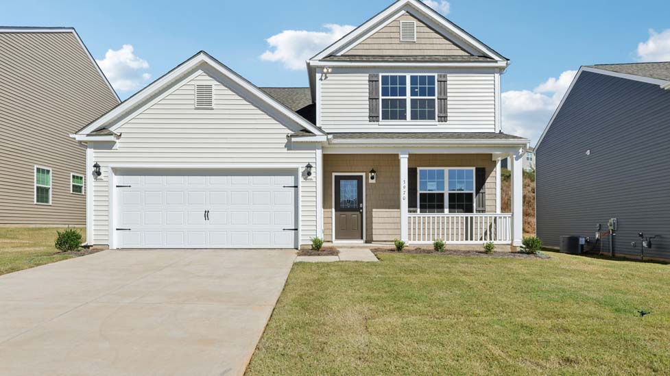 Winston Front Exterior with siding, stone and two car garage