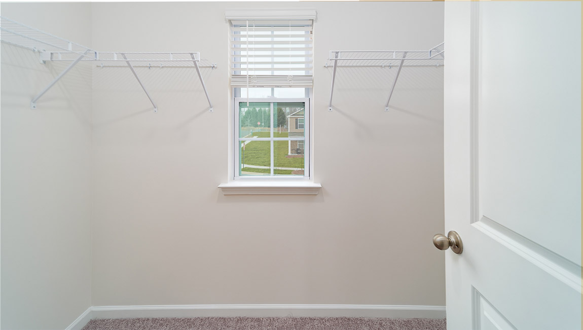 Carpeted walk in closet