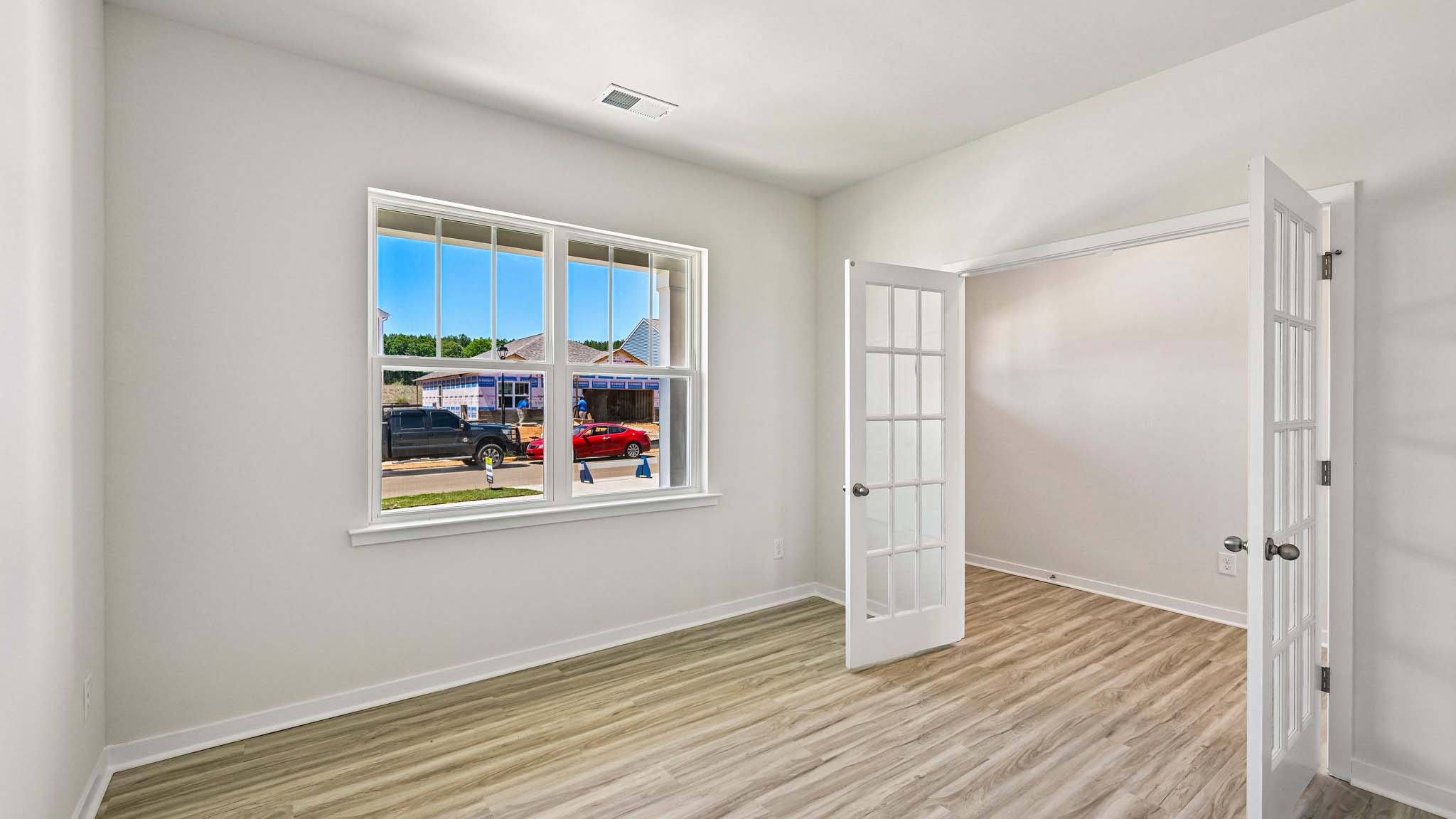 flex room with french doors