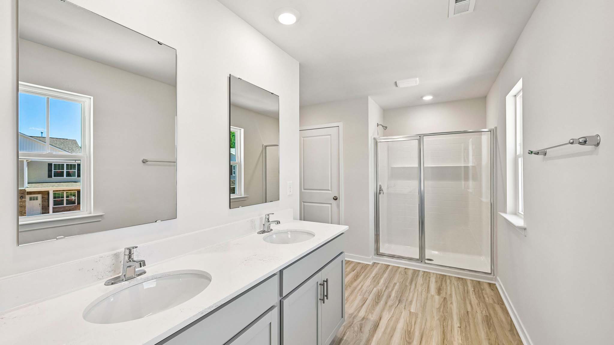 Bathroom with dual sink vanity