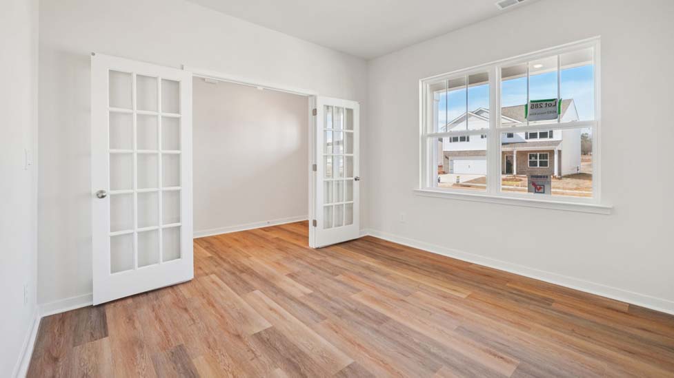 Flex room with French doors