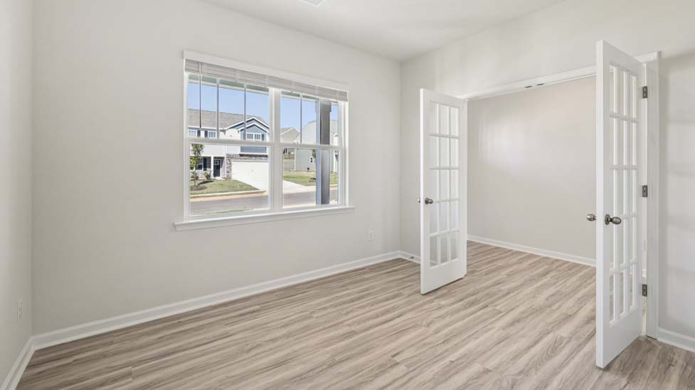 Flex room with french doors
