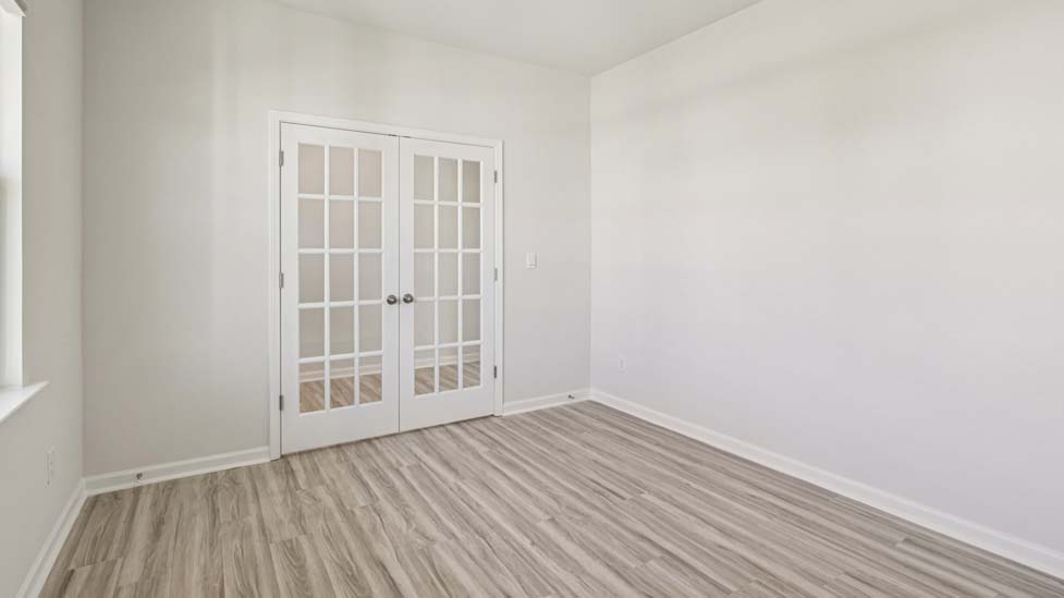 Flex room with french doors