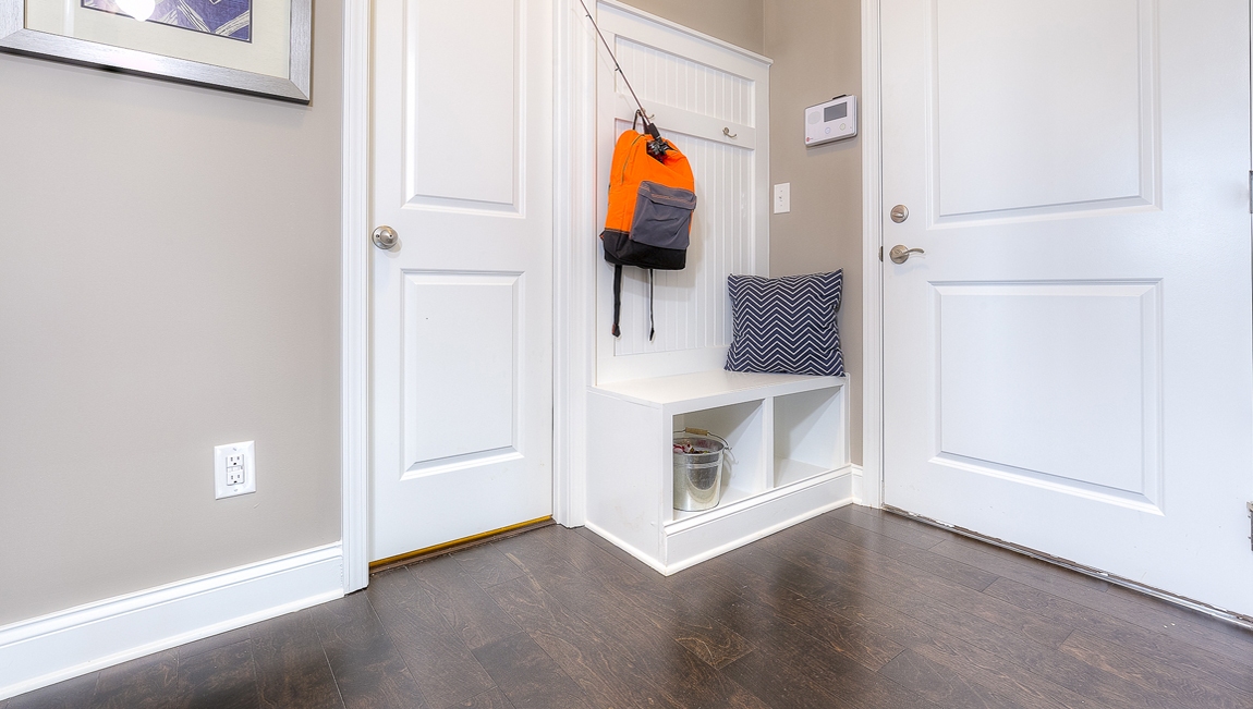Drop zone beside garage and laundry room doors