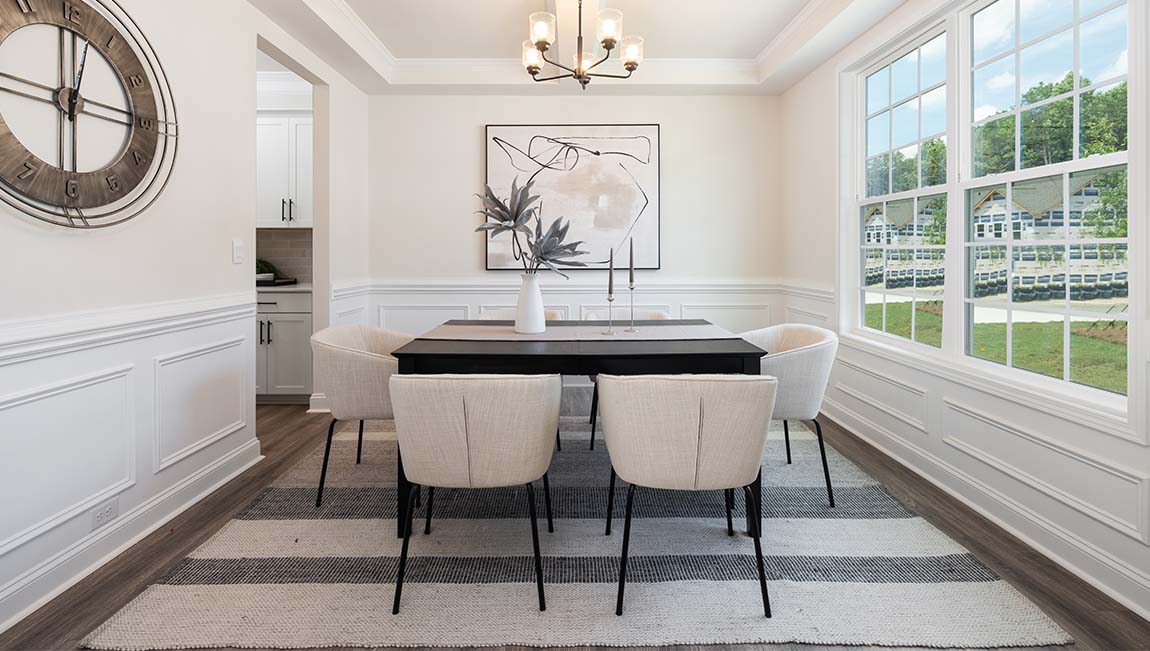 Dining area, wood floors