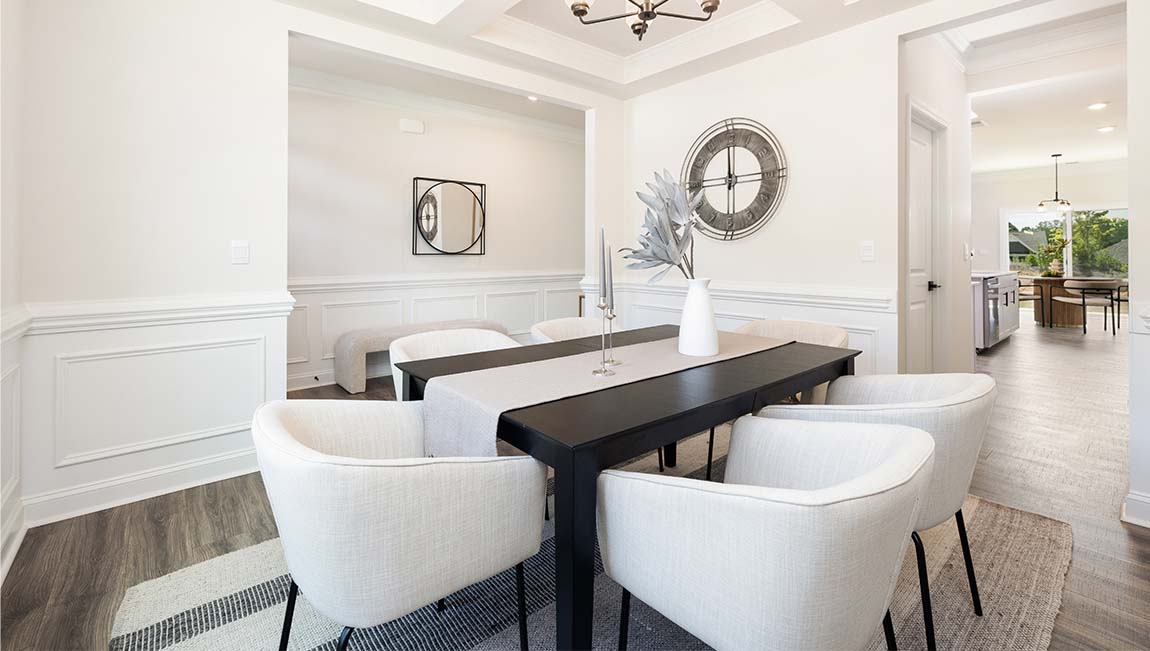 Dining area, wood floors