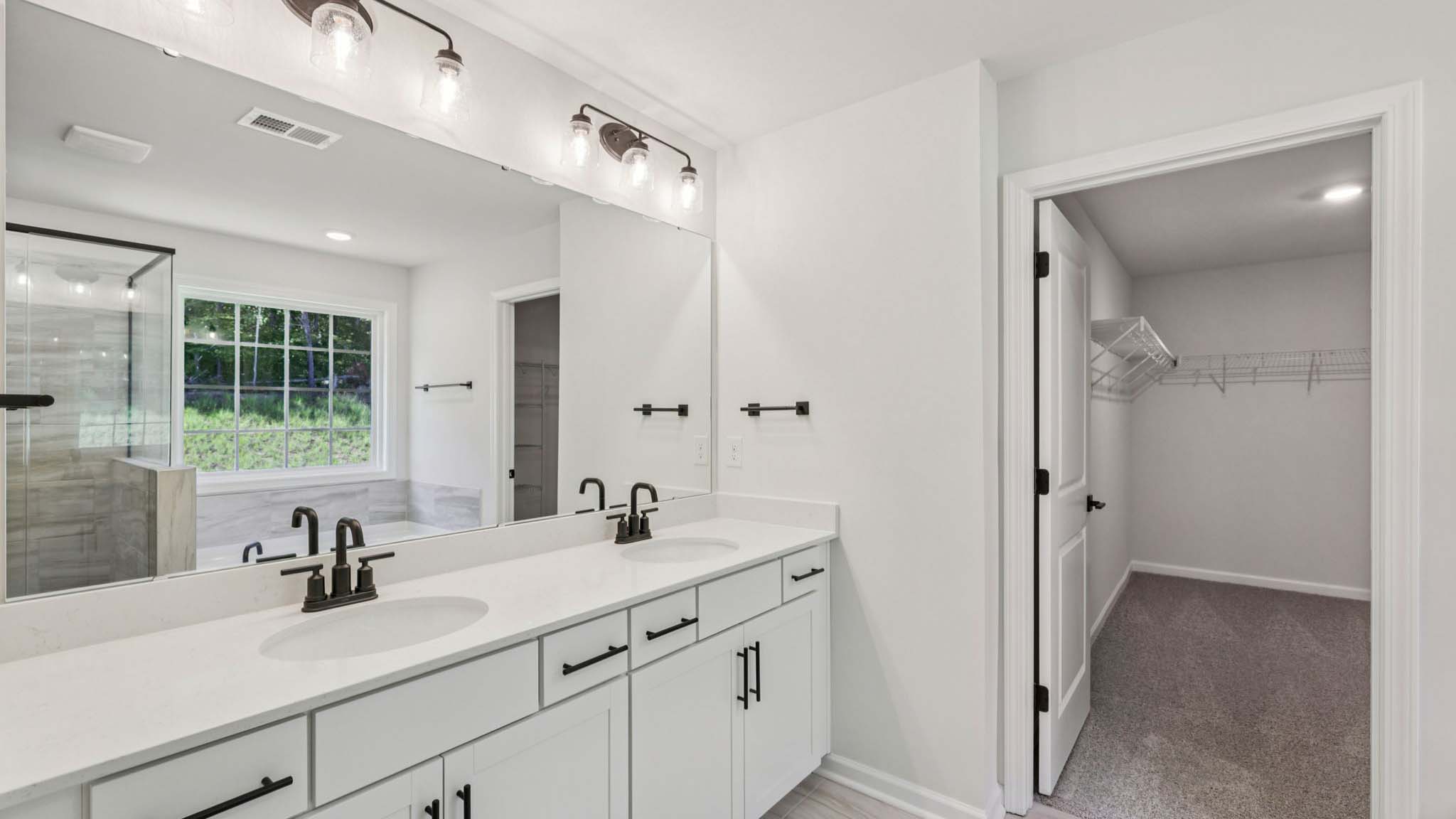 Primary bathroom with double sinks