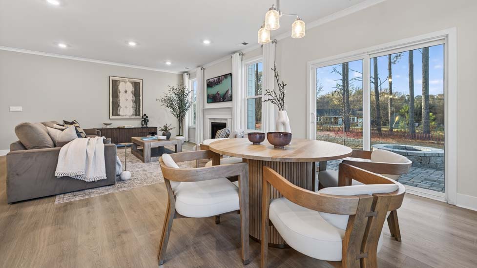 Kitchen and island with stainless steel appliances