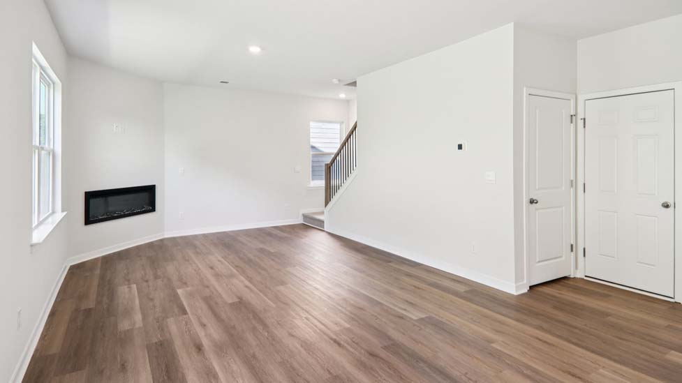 Living room with electric fireplace