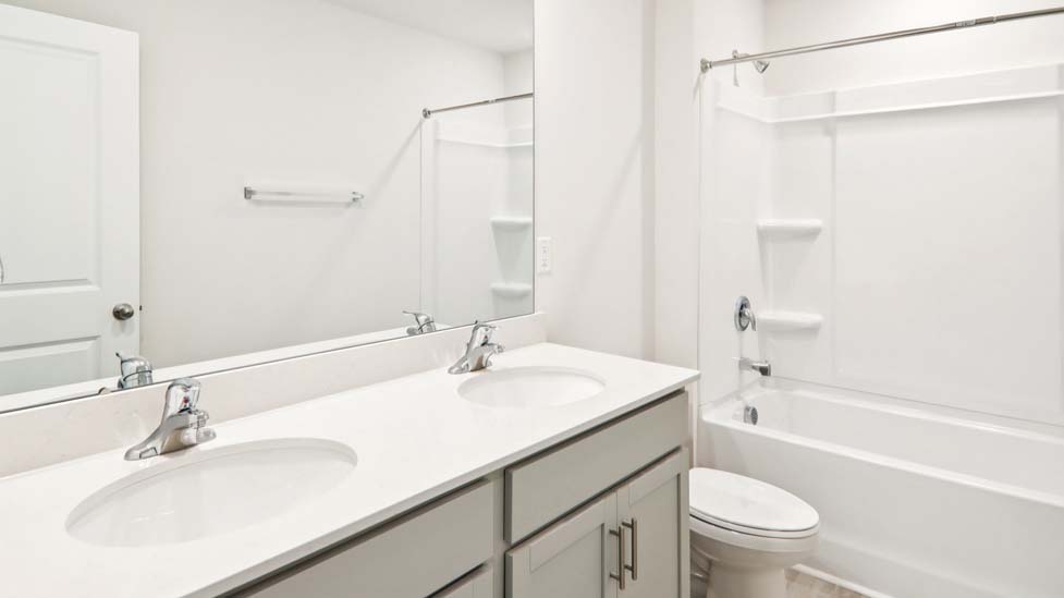 Bathroom with bathtub shower combination