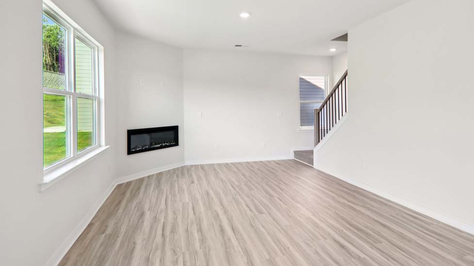 Living room with electric fireplace