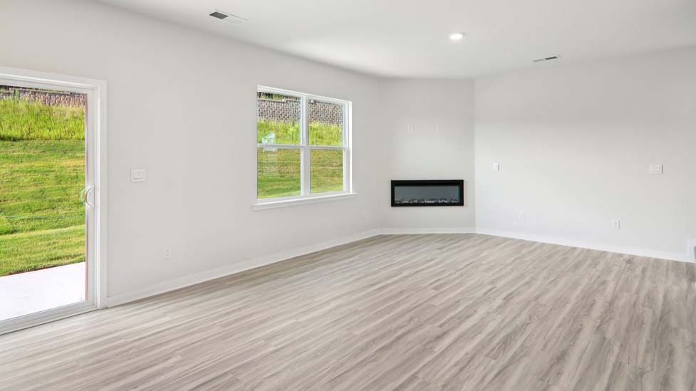 Living room with electric fireplace