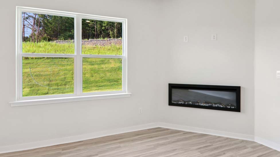 Living room with electric fireplace