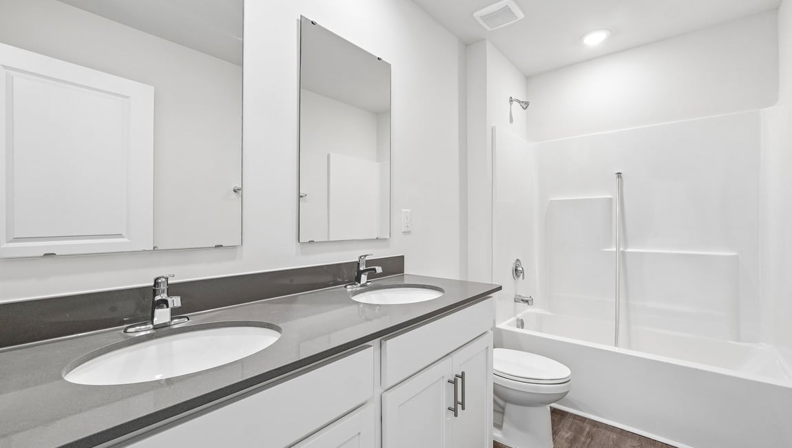 Bathroom with tub shower combination