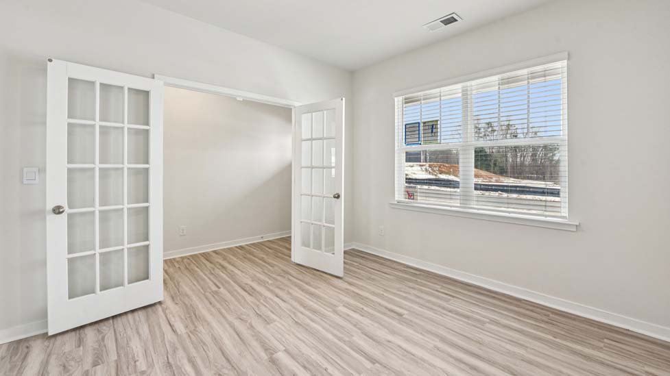 office flex area with french doors