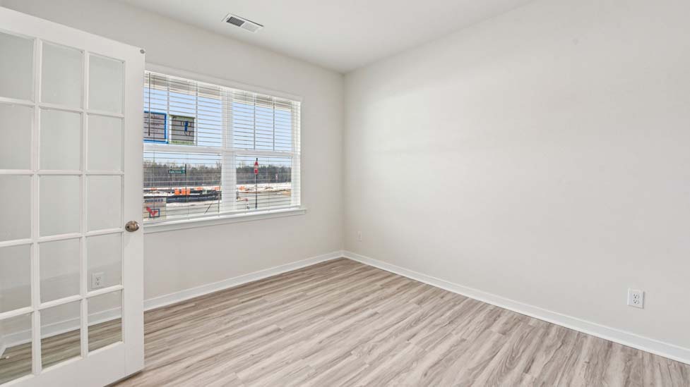 office flex area with french doors