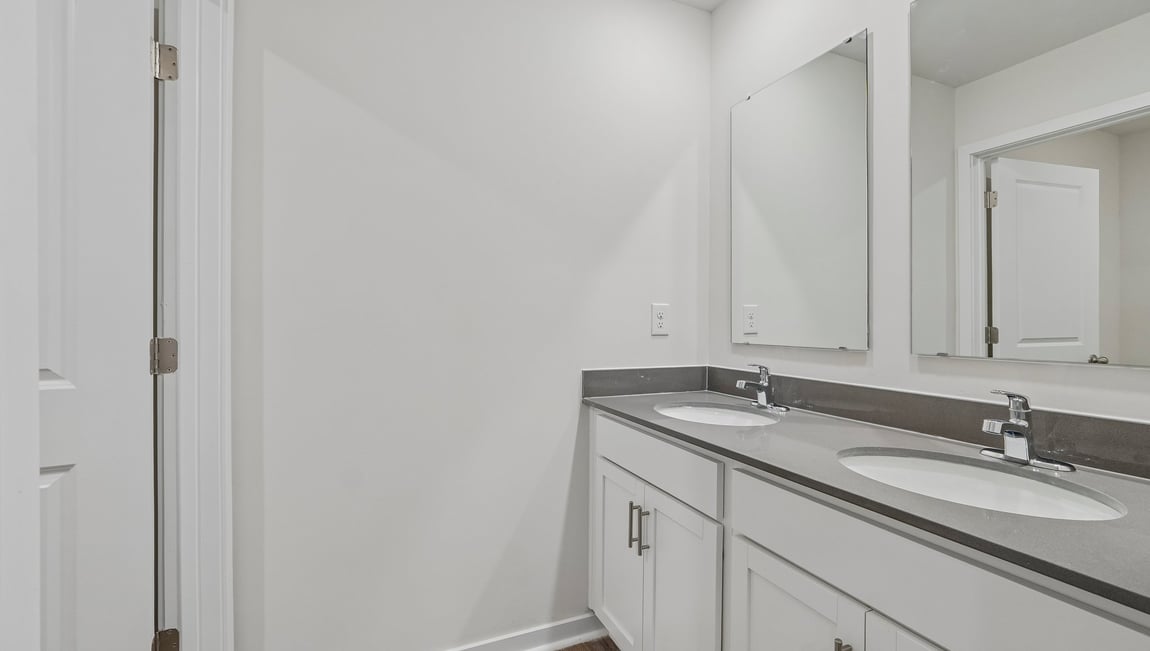 Primary bathroom with standing glass shower