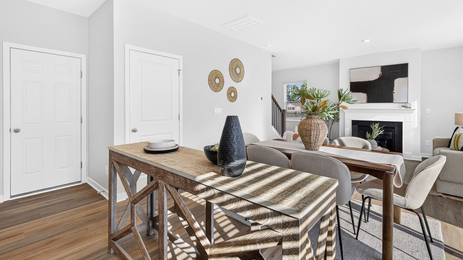 Kitchen with white cabinets