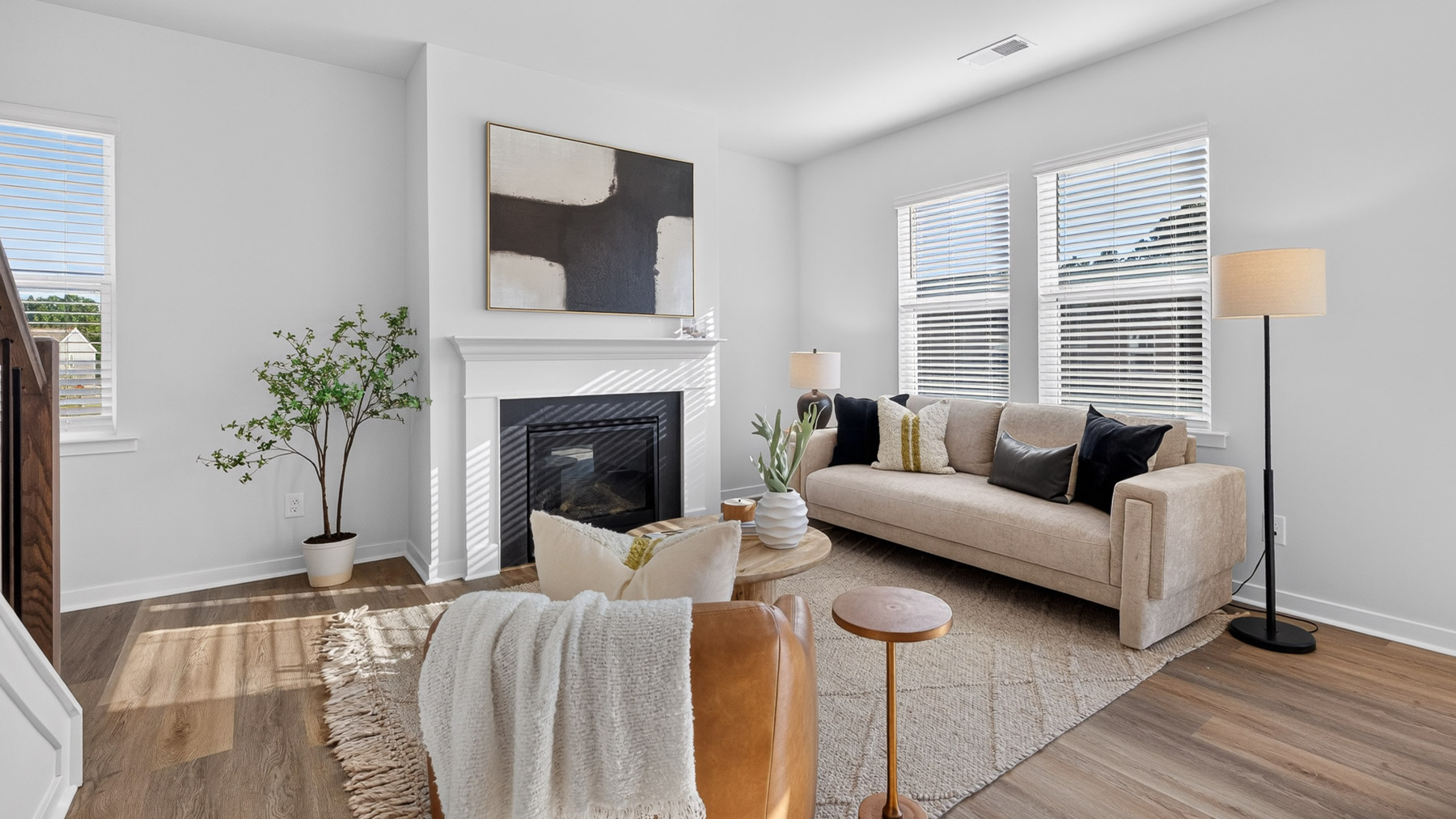 Living room with windows