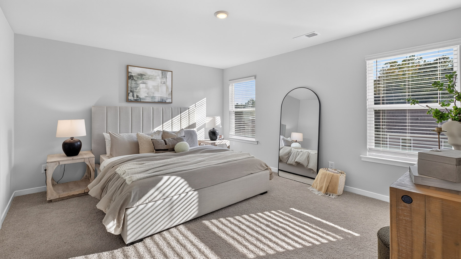 Primary bedroom with windows