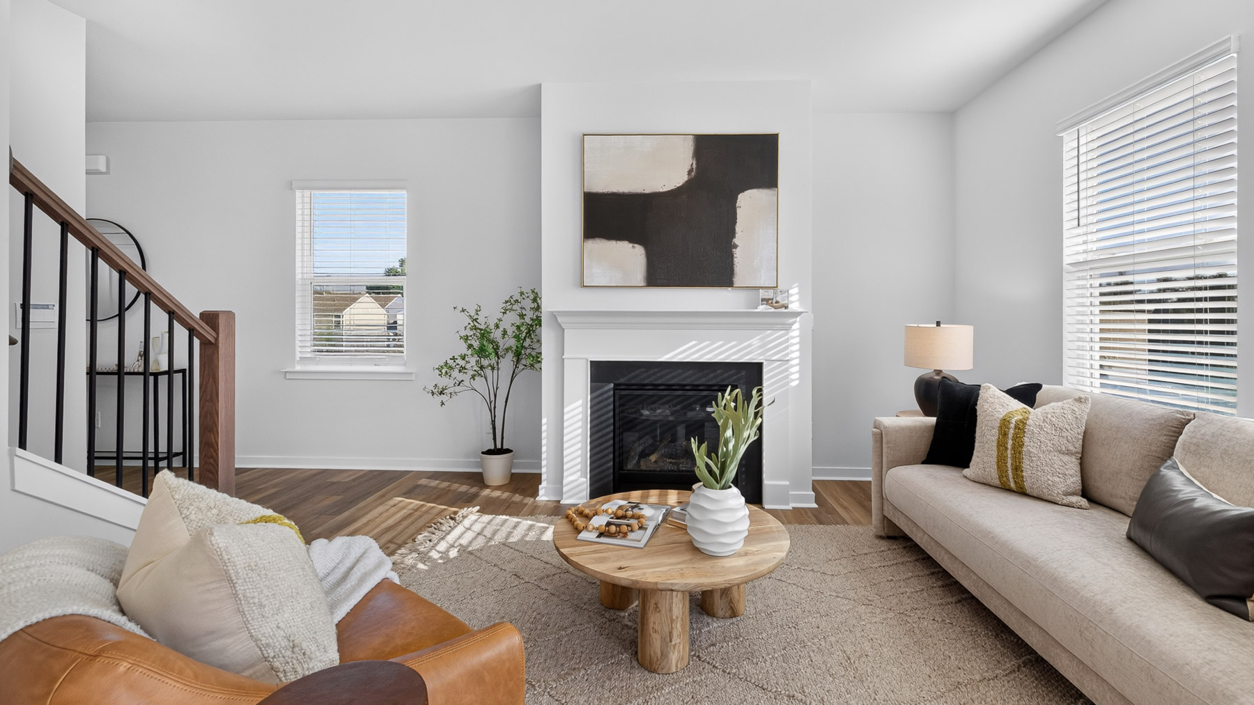 Living room with windows