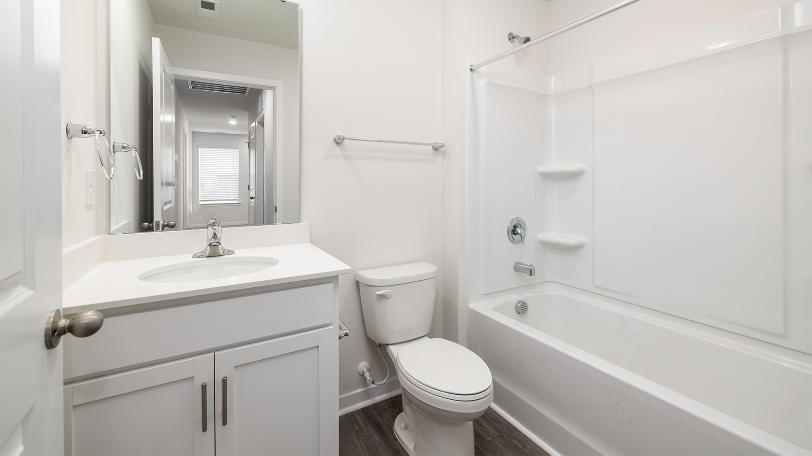 bathroom with single sink and tub shower
