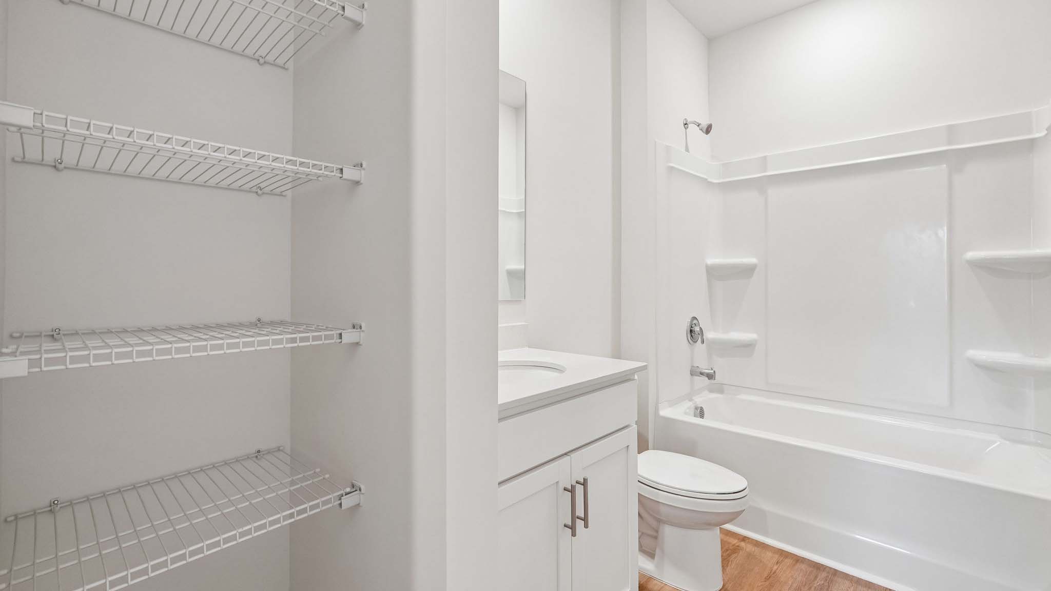 Bathroom with tub shower