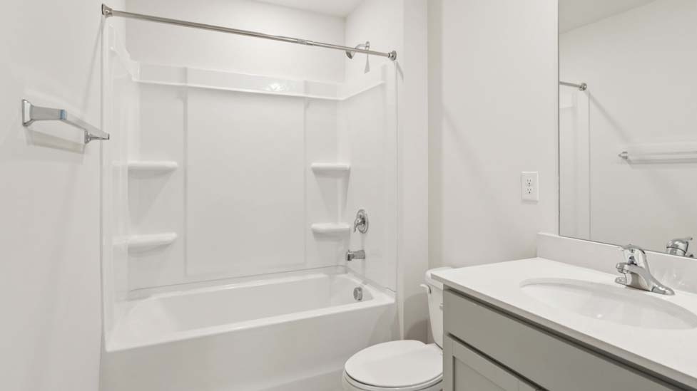 Bathroom with bathtub shower combination