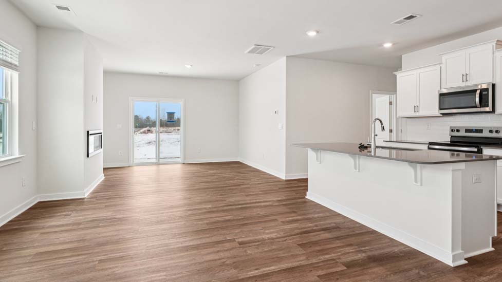 Living room with electric fireplace