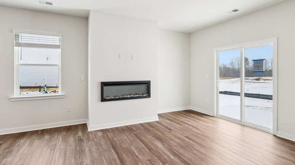 Living room with electric fireplace