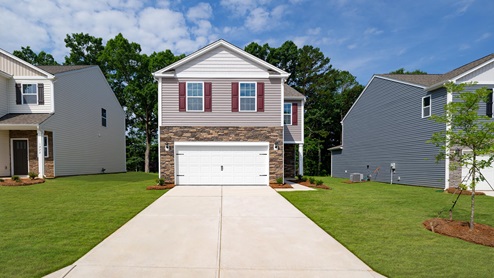 Aisle Model front exterior at Zion Springs in Charlotte, North Carolina