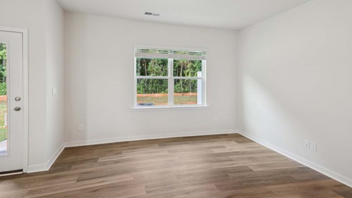 Living room area with large window