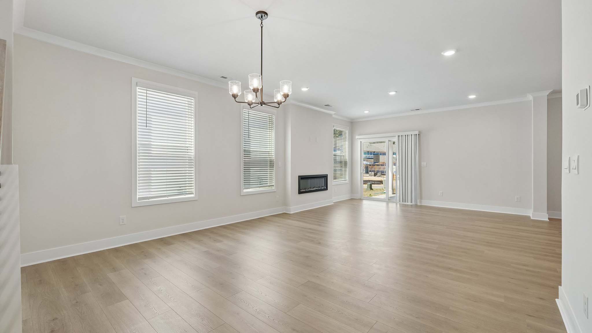 Dining room area with windows