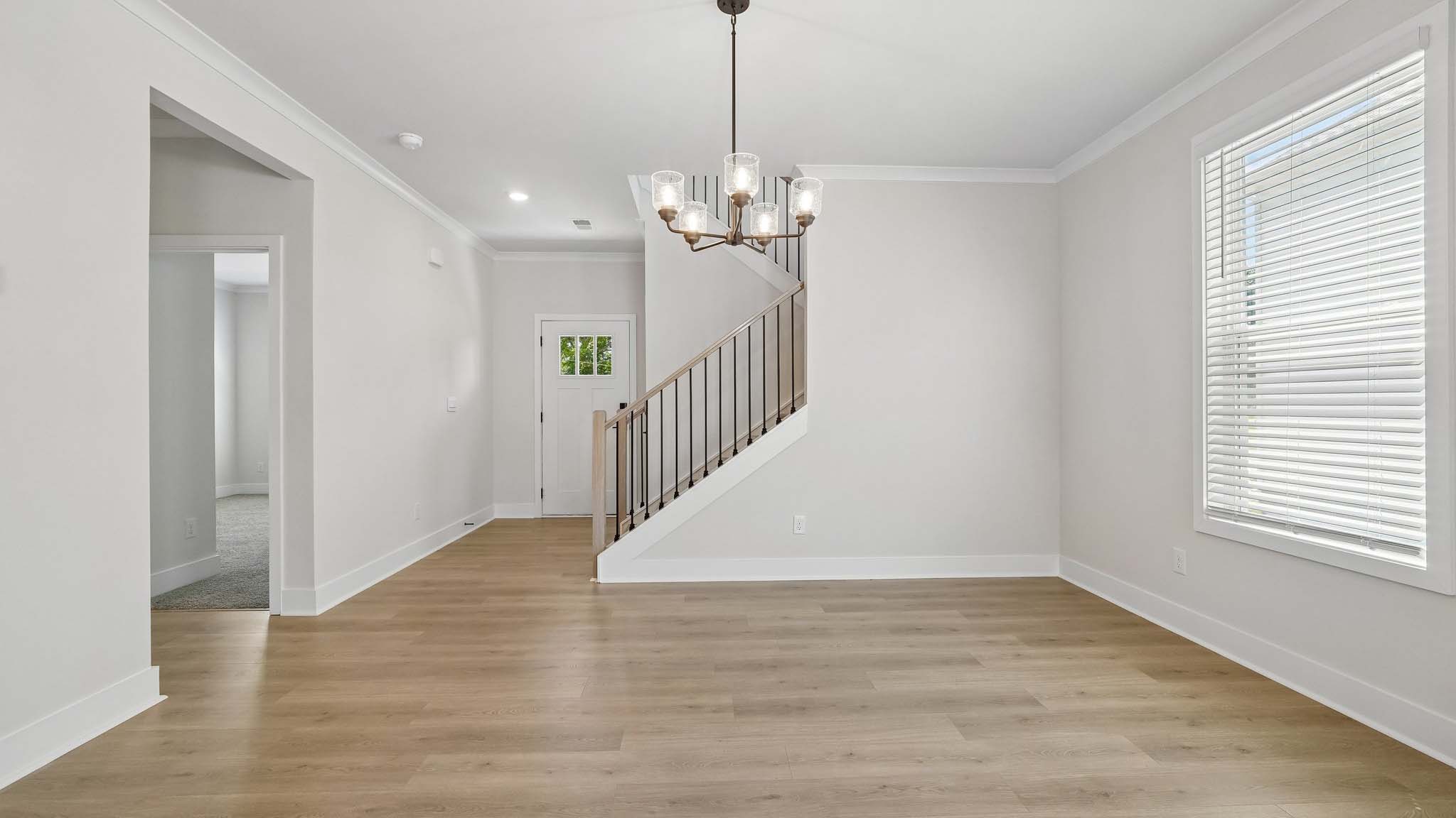 Dining room area with windows