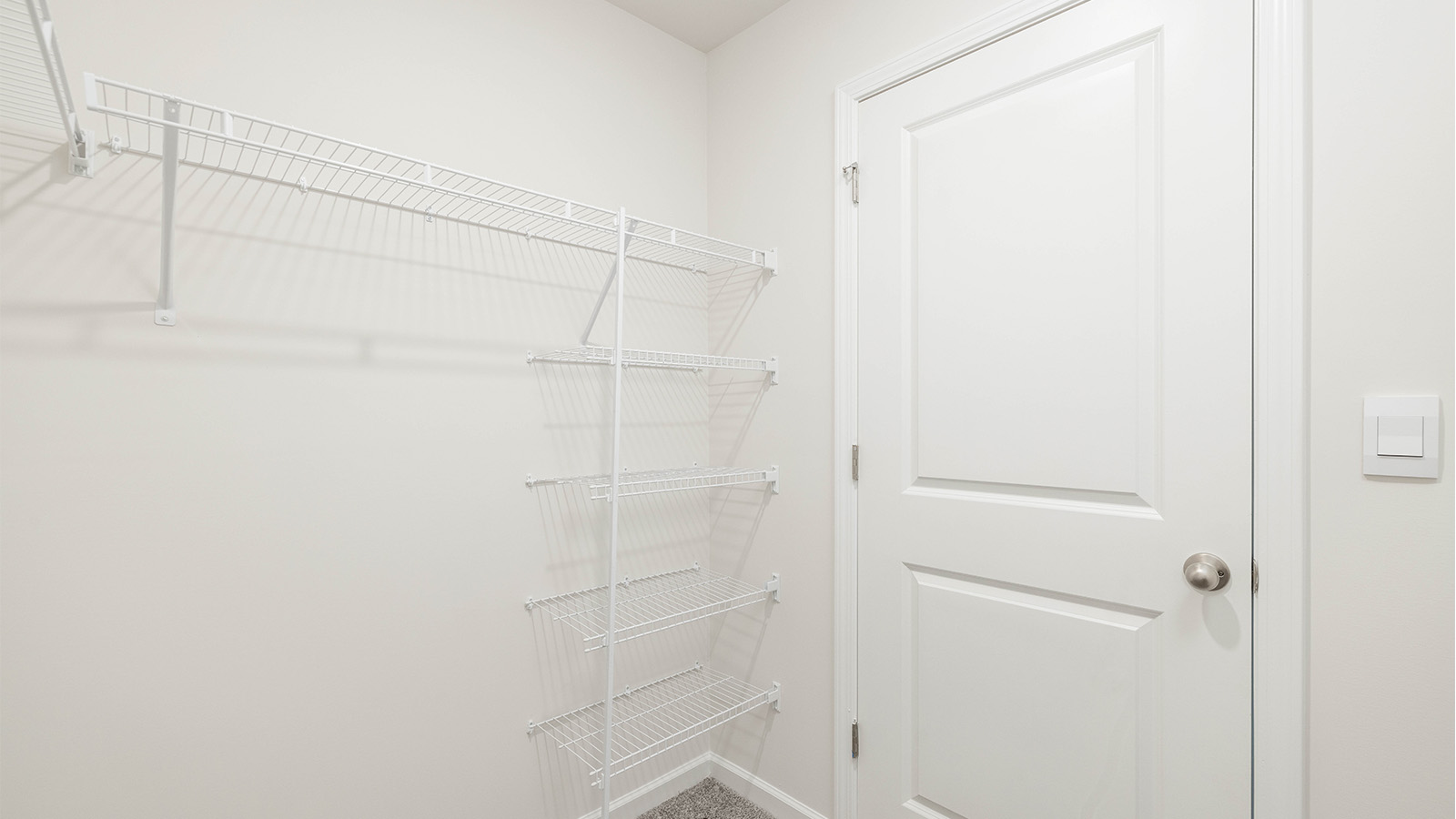 Carpeted walk in closet