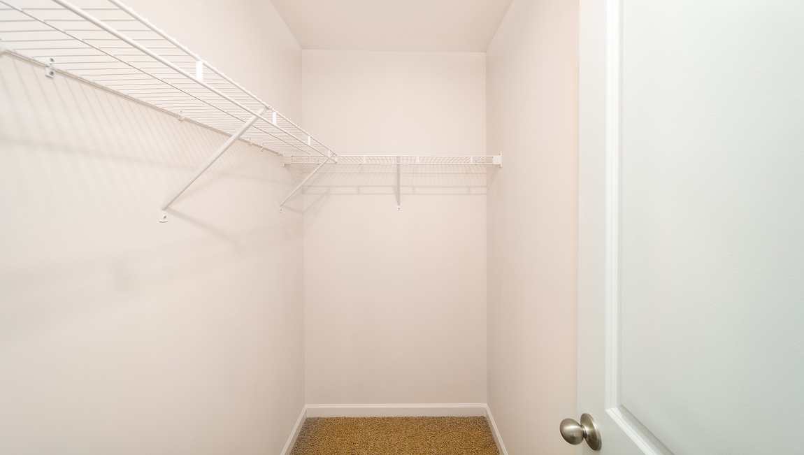 Carpeted walk in closet