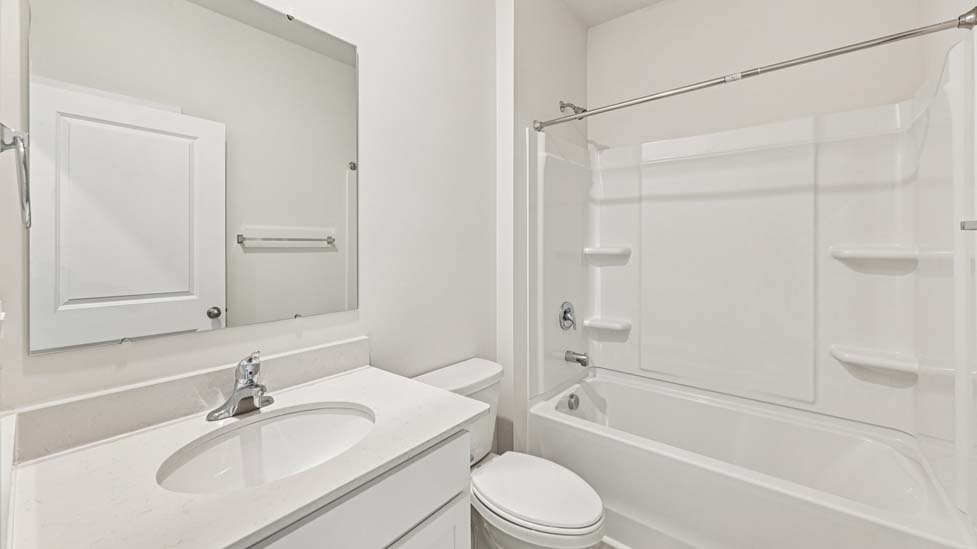 Bathroom with bathtub shower combo