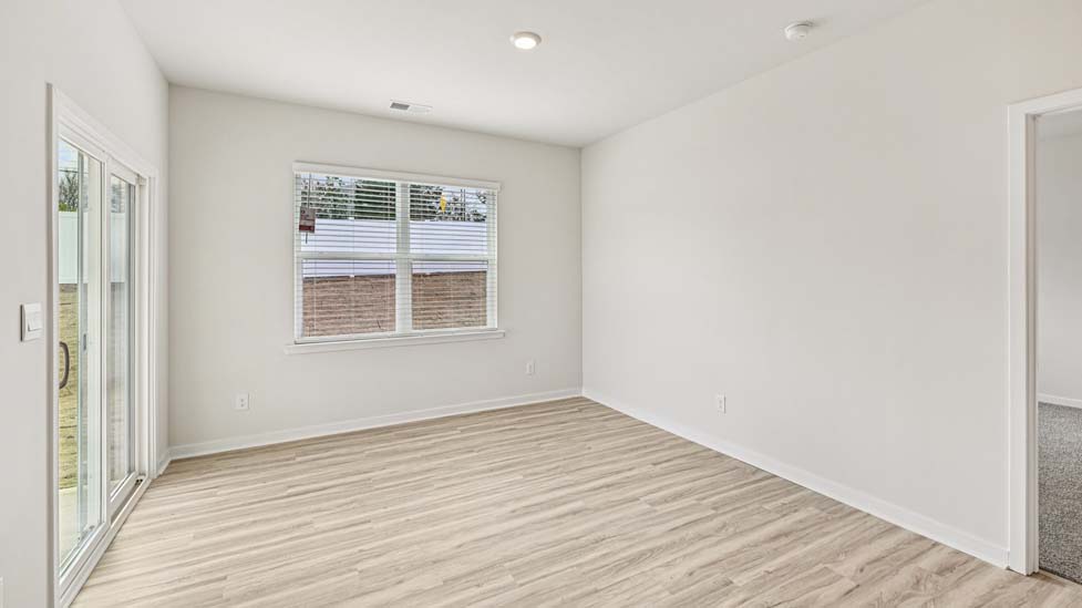 Dining area with sliding glass back door