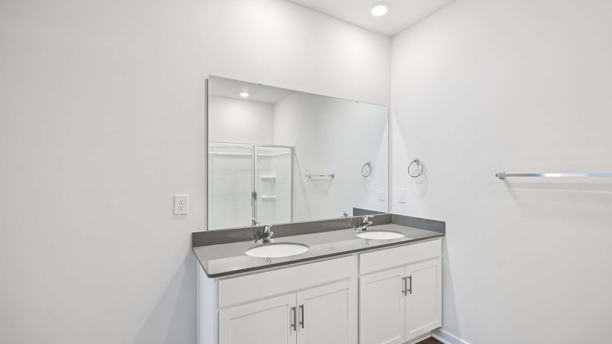 Primary bathroom with double sinks