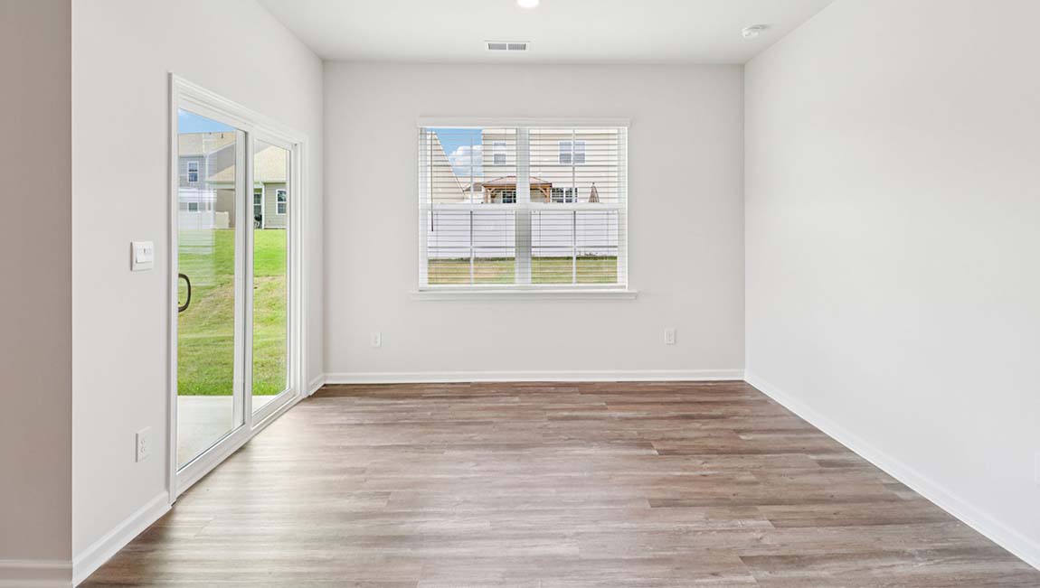 Dining area with sliding glass back door