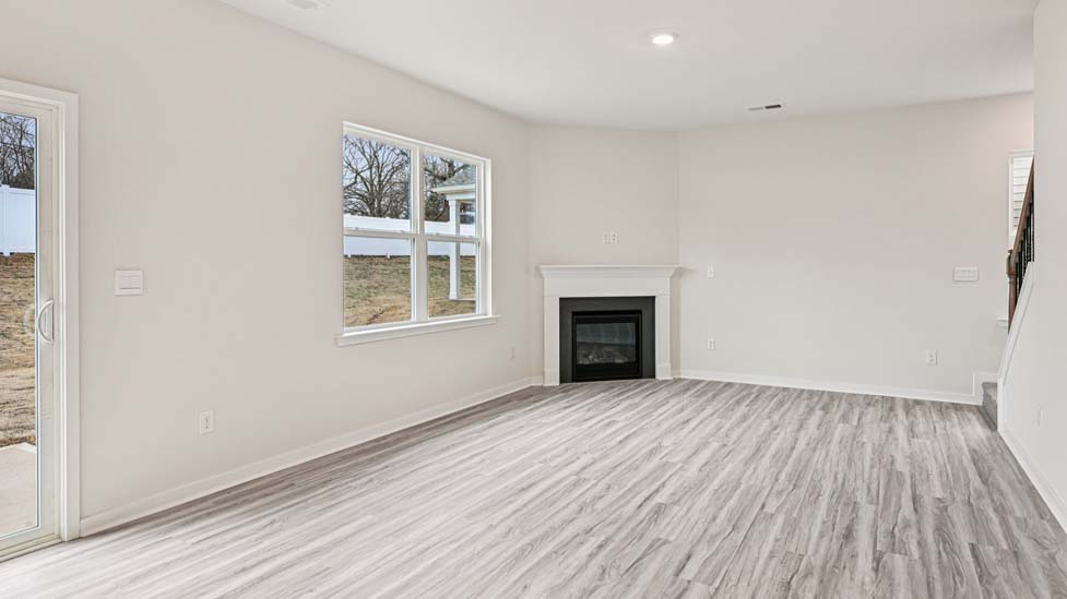 Living room with electric fireplace
