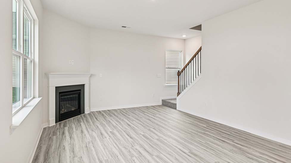 Living room with electric fireplace